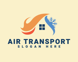 Roof Heating Cooling House logo design