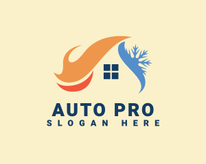 Roof Heating Cooling House logo