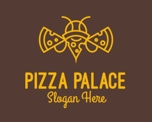 Pizza Bee Outline logo design