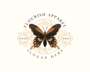 Butterfly Insect Leaf logo