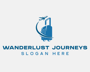 Travel Luggage Airplane logo design