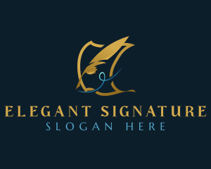 Feather Quill Writing logo design