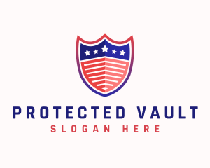 USA Shield Flag logo design