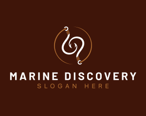 Fisherman Marine Hook logo design