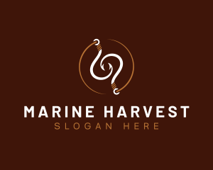 Fisherman Marine Hook logo design