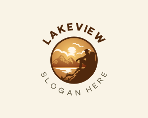 Hiking Mountain Camping logo design