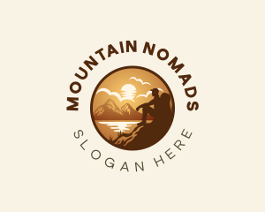 Hiking Mountain Camping logo design