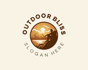 Hiking Mountain Camping logo design