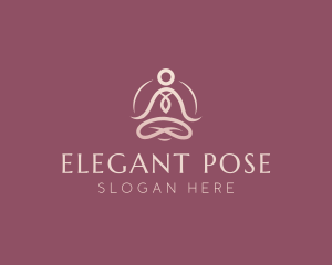 Lotus Pose Meditation logo design