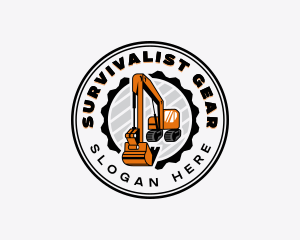 Excavator Heavy Equipment logo design