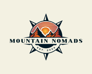 Sunset Compass Mountain logo design