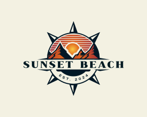 Sunset Compass Mountain logo design