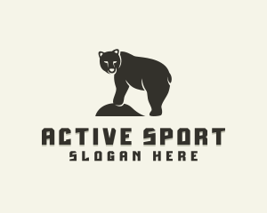 Wild Grizzly Bear Logo