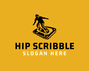 Hip hop Casette Skater logo design