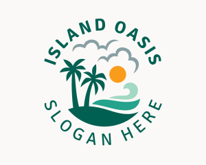 Sunrise Summer Beach Oasis logo design