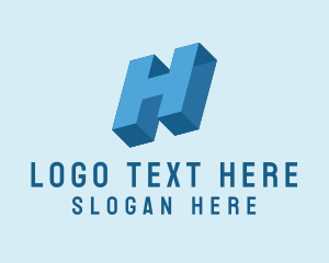 3D Geometric Letter H  logo