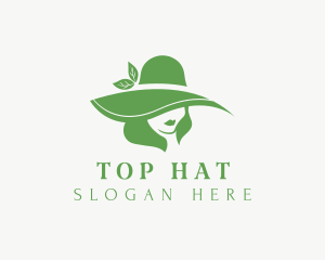 Leaf Hat Woman logo design