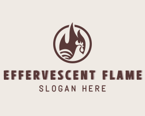 Chicken Flame Grill logo design