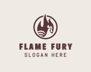 Chicken Flame Grill logo design