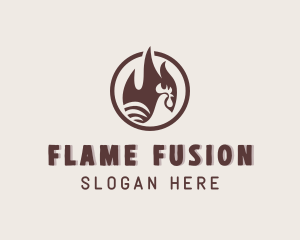 Chicken Flame Grill logo design