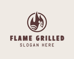 Chicken Flame Grill logo design