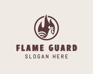 Chicken Flame Grill logo design