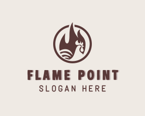 Chicken Flame Grill logo design