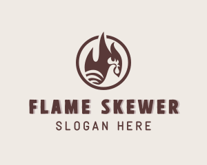 Chicken Flame Grill logo design