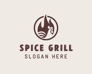 Chicken Flame Grill logo design