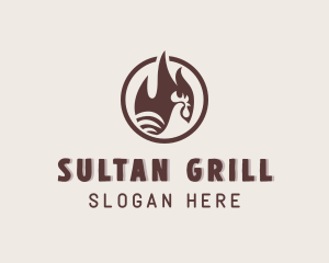 Chicken Flame Grill logo design