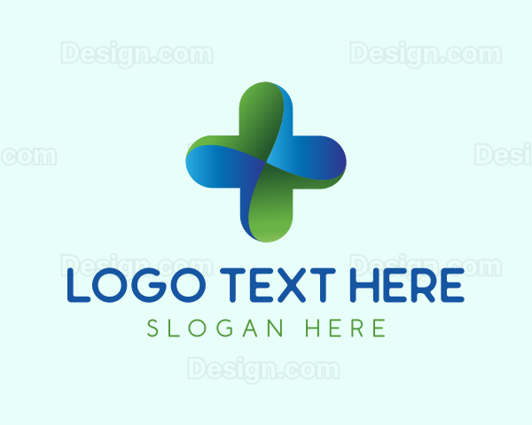 Modern Health Clinic Cross Logo