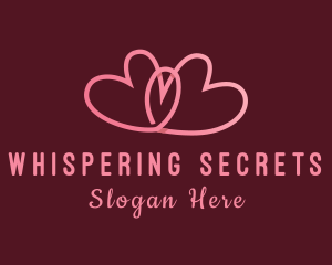 Pink Intimate Heart Couple logo design