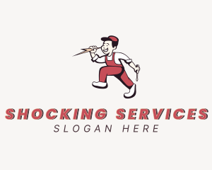 Lightning Electrician Handyman logo design