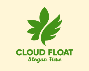 Green Floating Leaf  logo design