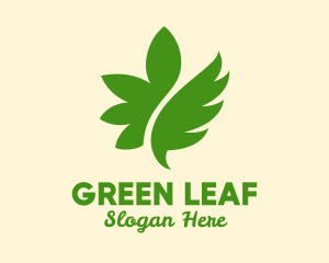 Green Floating Leaf  logo design
