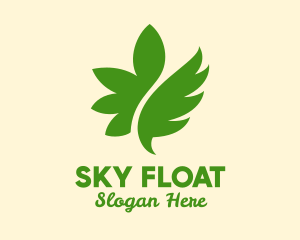 Green Floating Leaf  logo design