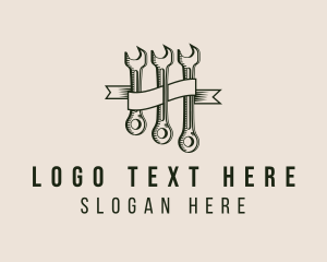 Hipster Wrench Mechanic logo