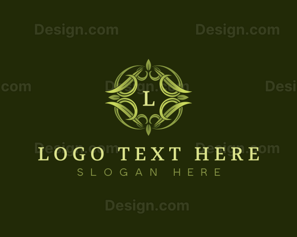 Elegant Leaves Wreath Logo