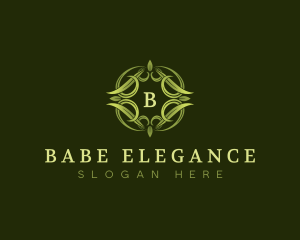 Elegant Leaves Wreath  logo design