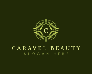 Elegant Leaves Wreath  logo design