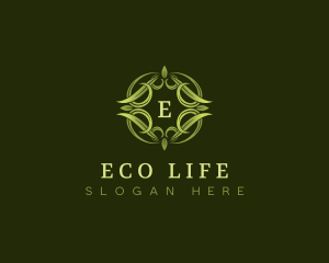 Elegant Leaves Wreath  logo design