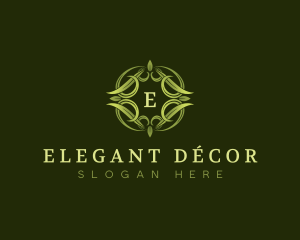 Elegant Leaves Wreath  logo design