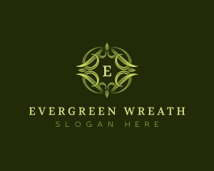 Elegant Leaves Wreath  logo design