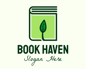 Eco Leaf Book logo design