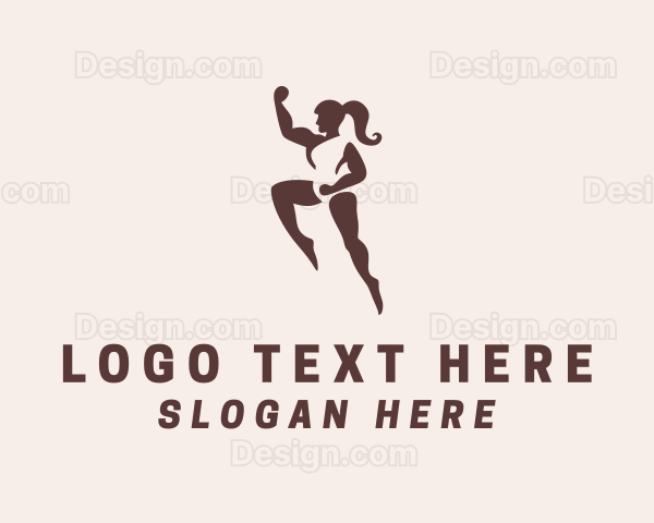 Strong Muscular Woman Logo