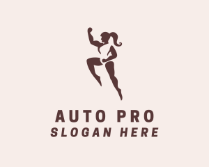 Strong Muscular Woman  Logo