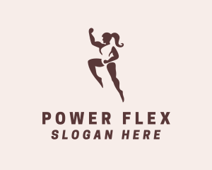 Strong Muscular Woman  logo