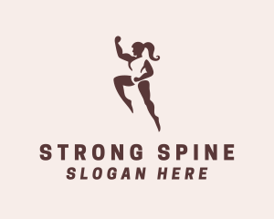 Strong Muscular Woman  logo design