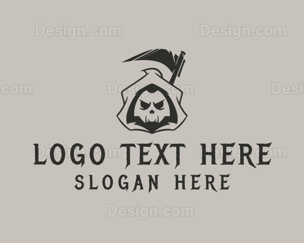 Spooky Grim Reaper Logo