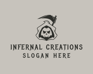 Spooky Grim Reaper logo design